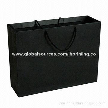 Black Carrier Bag, Made of 250gsm Art Paper, OEM Samples are Ready in 3 Days